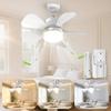 Sockel-Ventilatorleuchte, 5-stufig dimmbarer LED-Sockel-Brise-Deckenventilator, Flache Sockel-Deckenventilatorleuchte mit Fernbedienung, Einfach zu installierende Deckenventilatoren