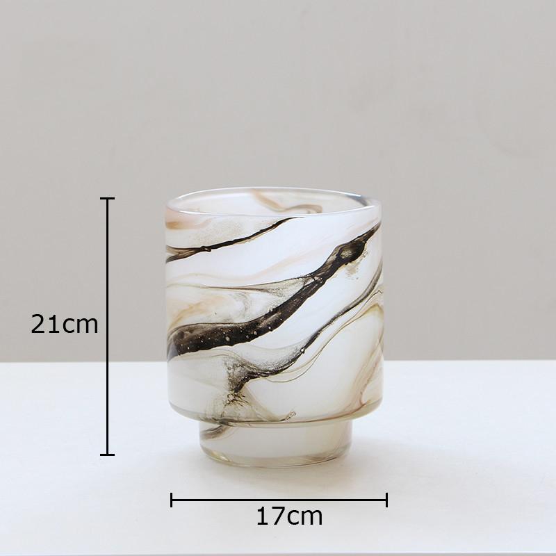 

Creative Marble Texture Glass Vase Table Decoration Flower Arrangement Hydroponics Flower Pots Floral Vases Room Aesthetic Decor