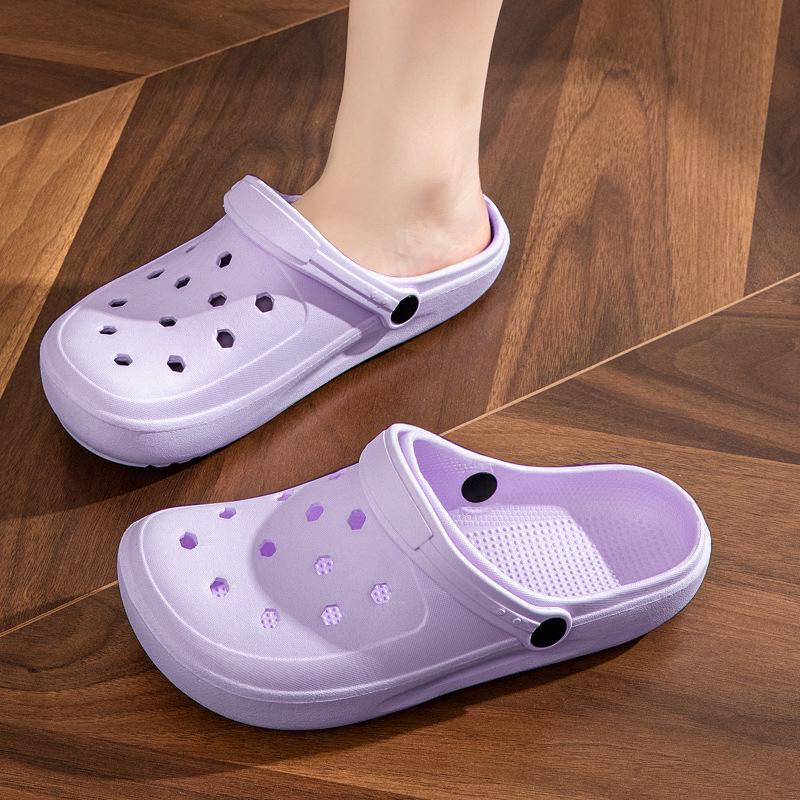 Unisex Summer Lightweight Non-slip Beach Sandals, Two-Wear Closed-Toe, Breathable Dual-Color Slippers
