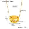 Qiong Yao Minimalist Gold Oval Bean Pendant Necklace Colorfast Fashion Clavicle Chain