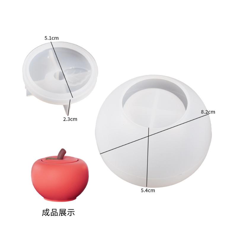 

DIY Apple Jar Candle Jar Silicone Mold With Lid Jewelry Storage Box Gypsum Resin Mold Cement Clay Plaster Mold Candle Holder