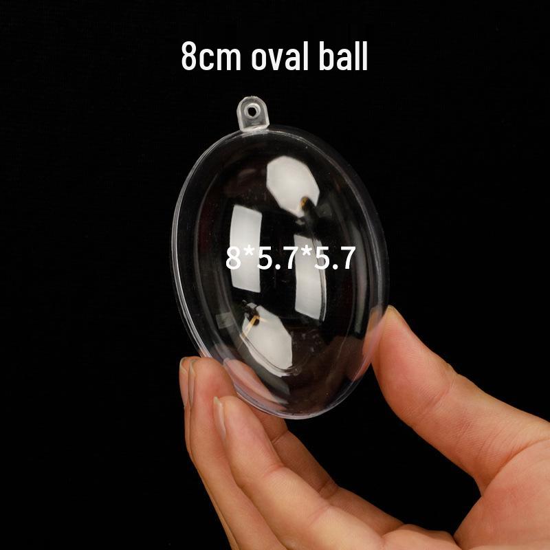 Christmas Heart-Shaped Acrylic Ornament - Transparent Hanging Ball Decoration