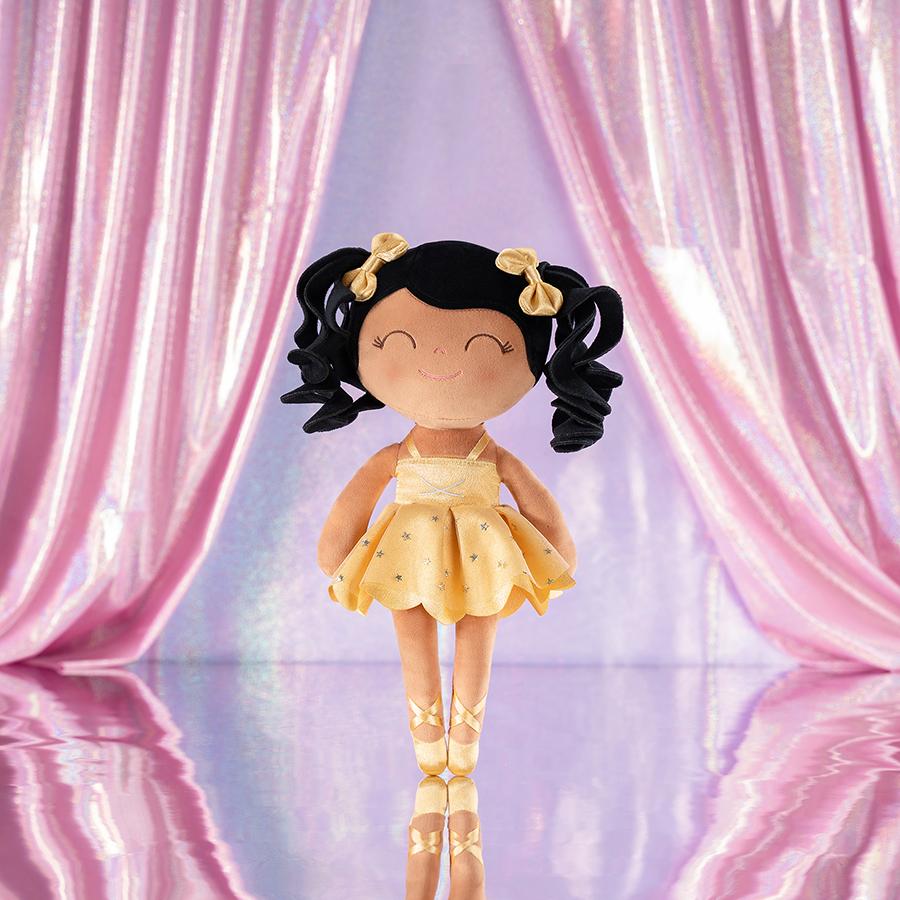 Soft Plush Ballerina Doll Shiny Lace Mesh Dress Ideal Baby Shower Gift and Festive Party Accent