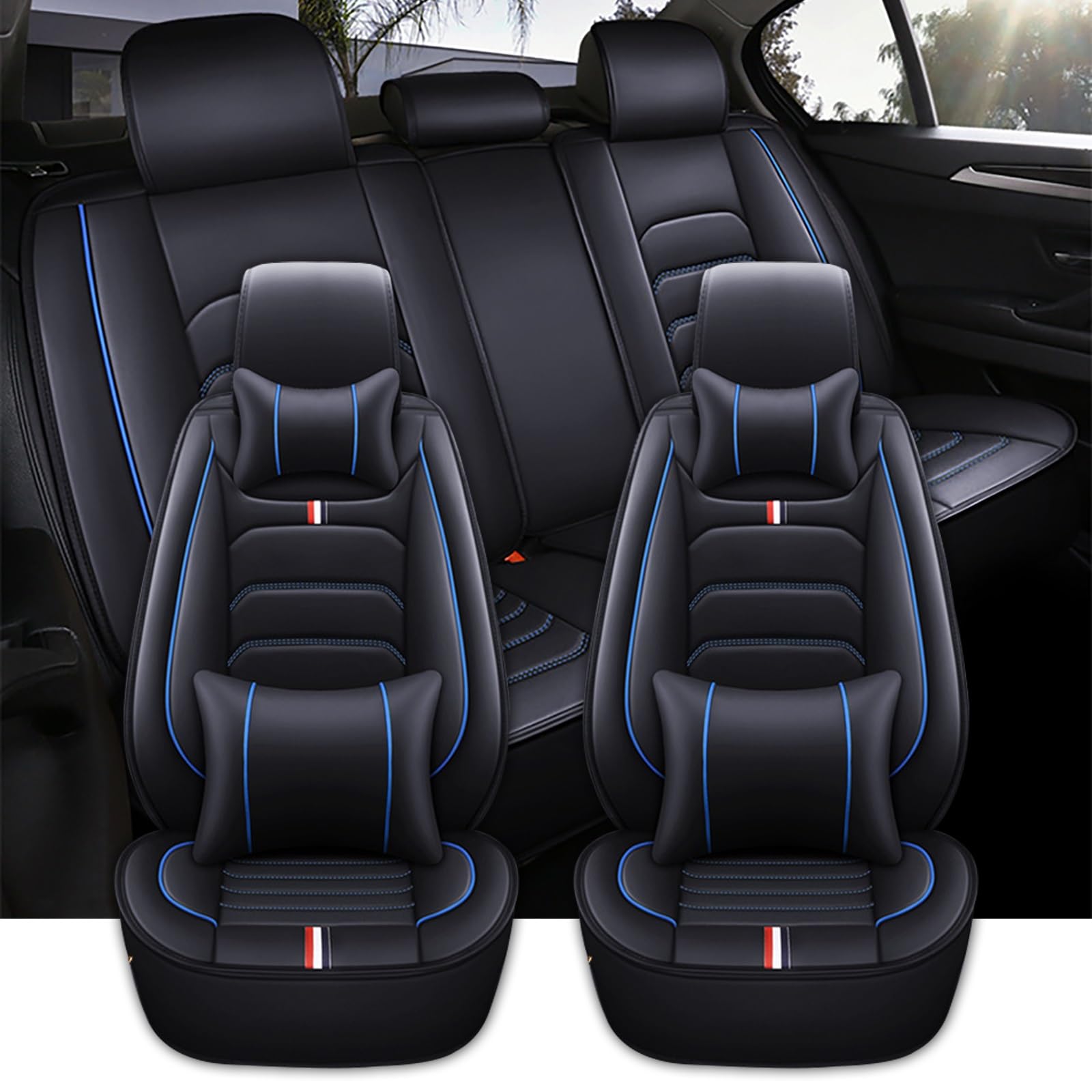 

New Toyota Yaris Cross Special Seat Cover Leather Seat Cover Set, 5 Seats, Car Deluxe Edition синий