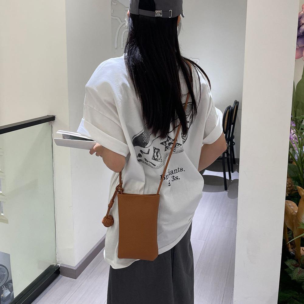 2025 Small Genuine Leather Women Crossbody Bags With Woven Ball Soft First Layer of Cowhide Mini Shoulder Bag Phone Purse Handbag