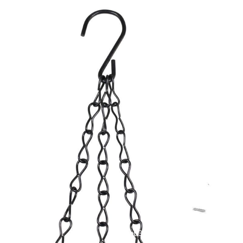 Black Hanging Chain for Flower Baskets and Garden Pots - Set of Three with Figure Eight Design