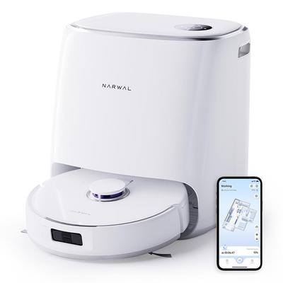 Narwal Freo X Ultra Robot Vacuum Cleaner, 8200Pa Suction, 210min Runtime, Tri-Laser Navigation, Zero-Tangling Floating Brush