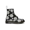 Dr. Martens 1460 Leather Glossy Printed Short Mid-Calf Boots Women Boots Black 26876009