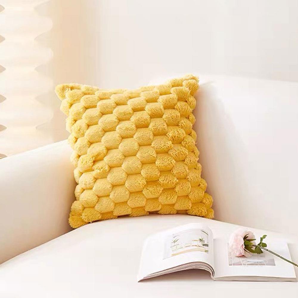 Boho Style Cushion Cover Cozy Plush Pillow Cover Pineapple Grid Decoration Double-sided Design Pillows Cover Sofa Pillowcase