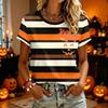 Women's Halloween Print Short Sleeve T-Shirt Casual Fashion Top