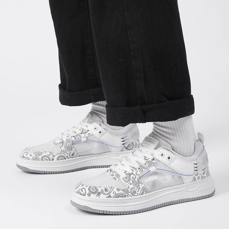 

Мужские белые спортивные баскетбольные кроссовки для бега в уличном стиле, кроссовки для студентов, зимние туфли больших размеров с низким верхом EU: 47 белый