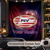 TapestryPSV Eindhoven FC Custom Name Text Personalized Wall Hanging Tapestry Home Wall Decor