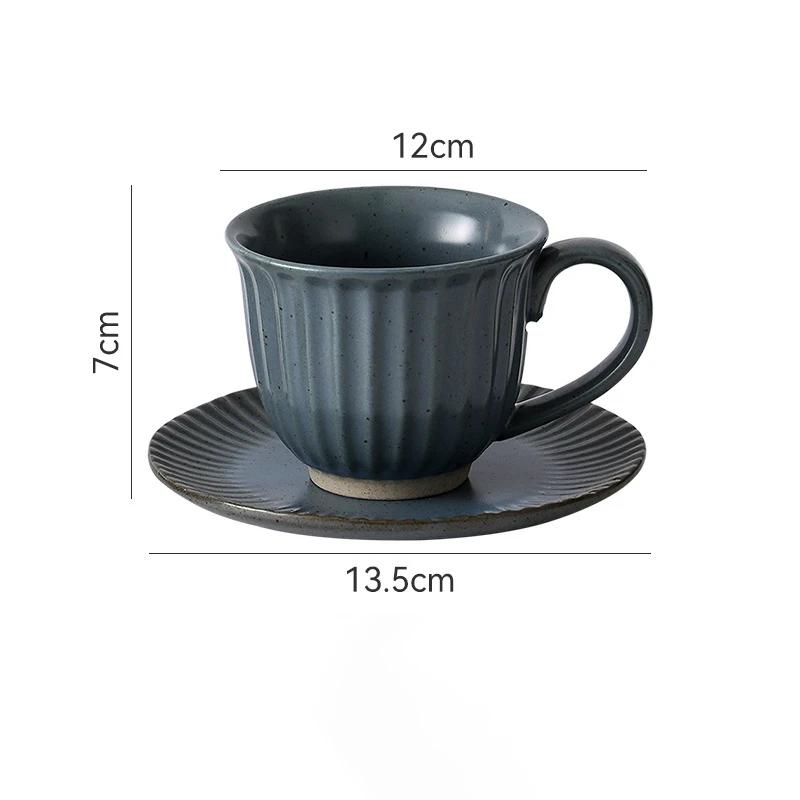 Retro Ceramic Coffee Cups And Plate Set Exquisite Office Breakfast Milk Mug Couple Tea Cup Tableware Luxurious Gift