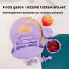 Baby Silicone Feeding Set With Suction Bowl And Learning Utensils For Toddler Nutrition