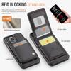 For iPhone 13 Pro 6.1 inch Leather Back Cover Compatible with MagSafe JEEHOOD J06 Phone Case with Card Bag RFID Blocking