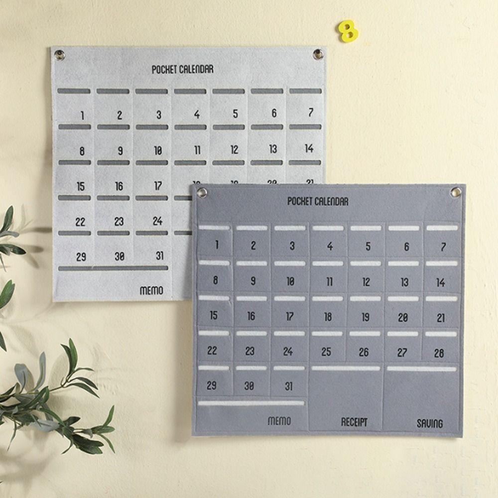 Hanging Wall Mounted Decorative Monthly Calendar Bag Storage Bag Chart Holder Wall Decoration