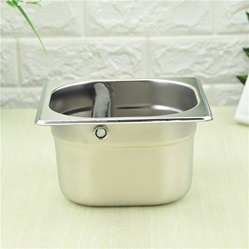 Stainless Steel Knock Box for Espresso Coffee Machines, Silver (Medium)