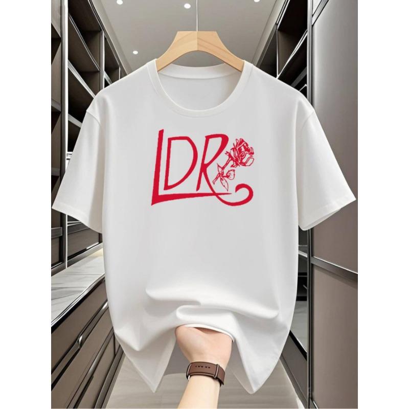 European Sizes Men S Rose Pattern Print T-Shirt - a Casual Round-Neck Top Machine Washable with a Comfortable Fit - Men s Su S разноцветный 1470₽
