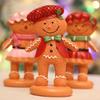 Gingerbread Man Figurine Christmas Resin Gingerbread Statue with Dress/Suit Holiday Tabletop Ornament for Home Kitchen Mantel Decorations