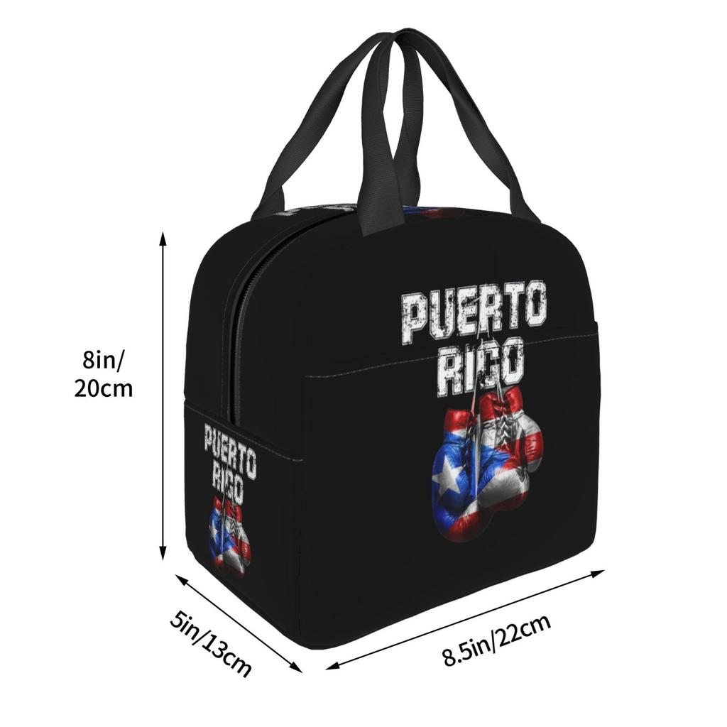 Puerto Rico Boxing Insulated Lunch Bag for School Waterproof Cooler Thermal Lunch Box Women Children Food Container Tote Bags