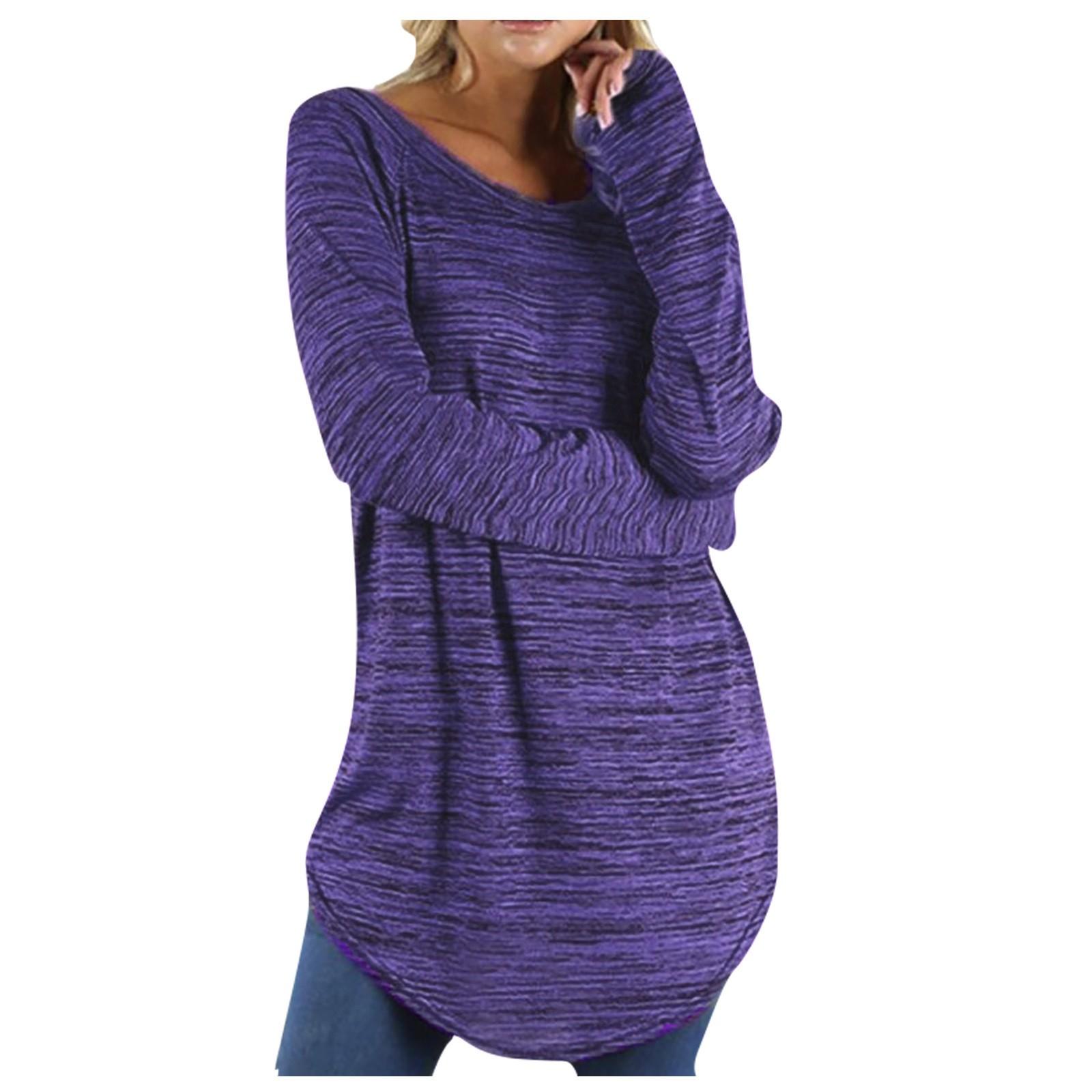 

Женская модная блузка большого размера однотонная длинная облегающая футболка с длинным рукавом топ L