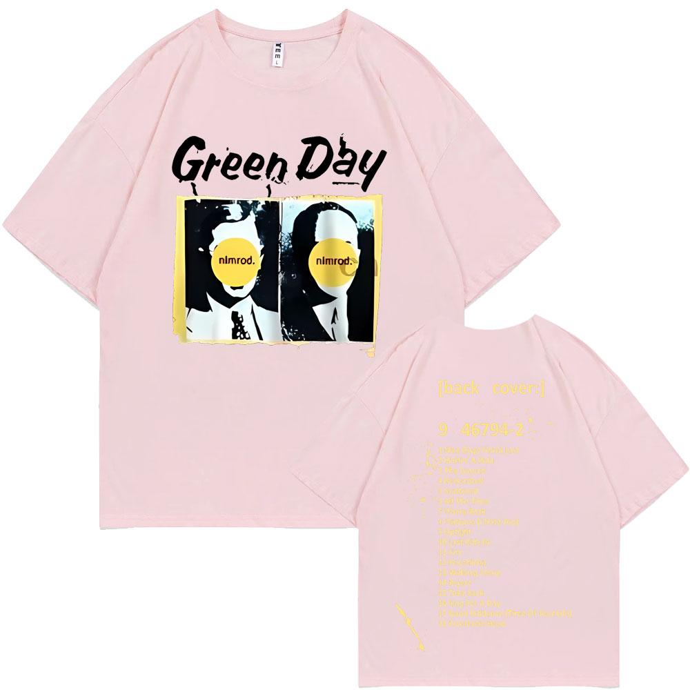 Vzácná punková kapela Green Day Nimrod Zadní strana Pánská Dámská Vintage Gotický Rock Nadměrné tričko Pánské Hip Hop Ležérní trička