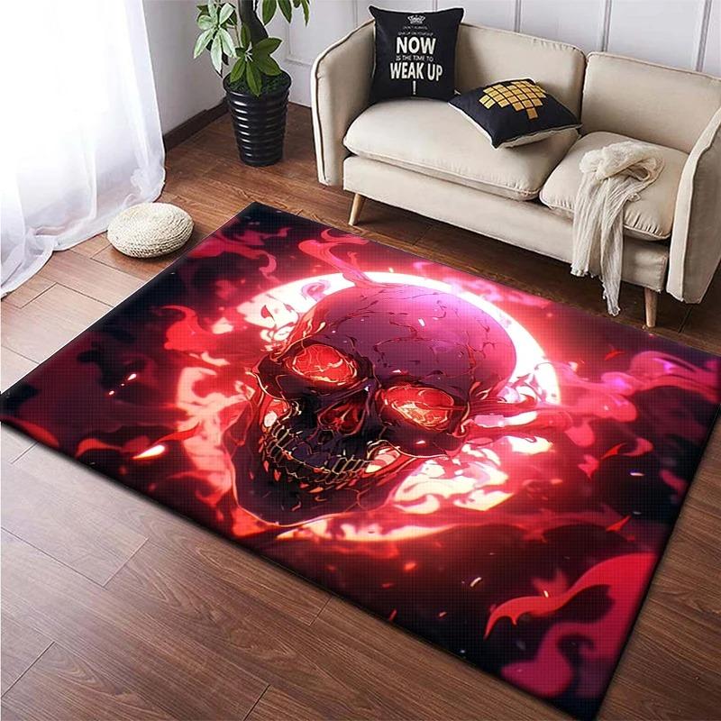Skull Dark Gothic Print Carpet Creative Door Floor Mat Soft Doormat Non-slip Floor Mat Living Room Rug Home Decoration Washable