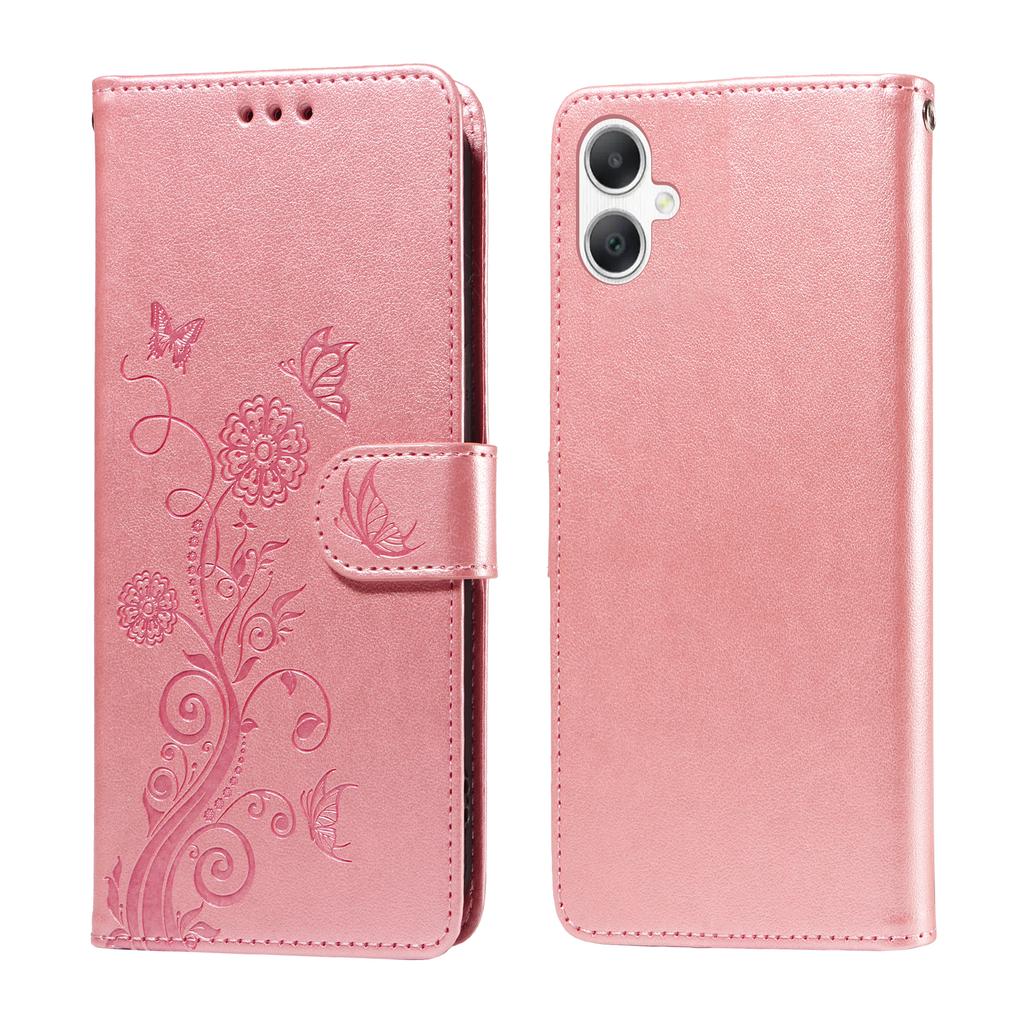 For Samsung Galaxy A07 4G/A06 4G/A06 5G Leather Case Butterfly Floral Imprint Wallet Stand Cover