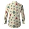 Men's Fashion Casual Christmas Print Long Sleeve Buttons Lapel Shirts Tops