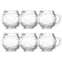 Chope de bière - Football - Lot de 6 - 0,3L - Compatible lave-vaisselle - Design unique