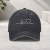 Heartbeat EKG Line Baseball Cap Washed Cotton Adjustable Sun Hat Unisex Casual Outdoor Sports Cap