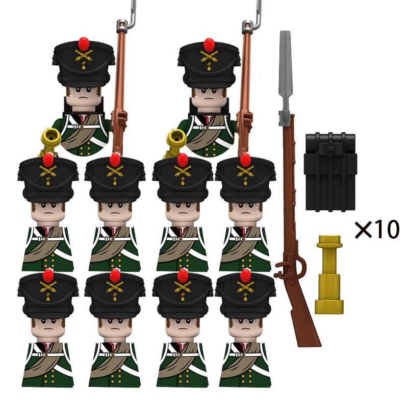 Napoleon Wars Military Figures Army Soliders Weaponry Suit Small Particles Building Blocks Childrens DIY Toys Boys Gifts
