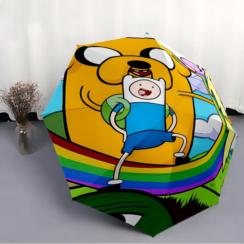 Printed Adventure Time-Printed Folding Umbrella,Outdoor,Leisure,And Travel Umbrella,Durable Umbrella Fabric,Birthday And Holiday Gift
