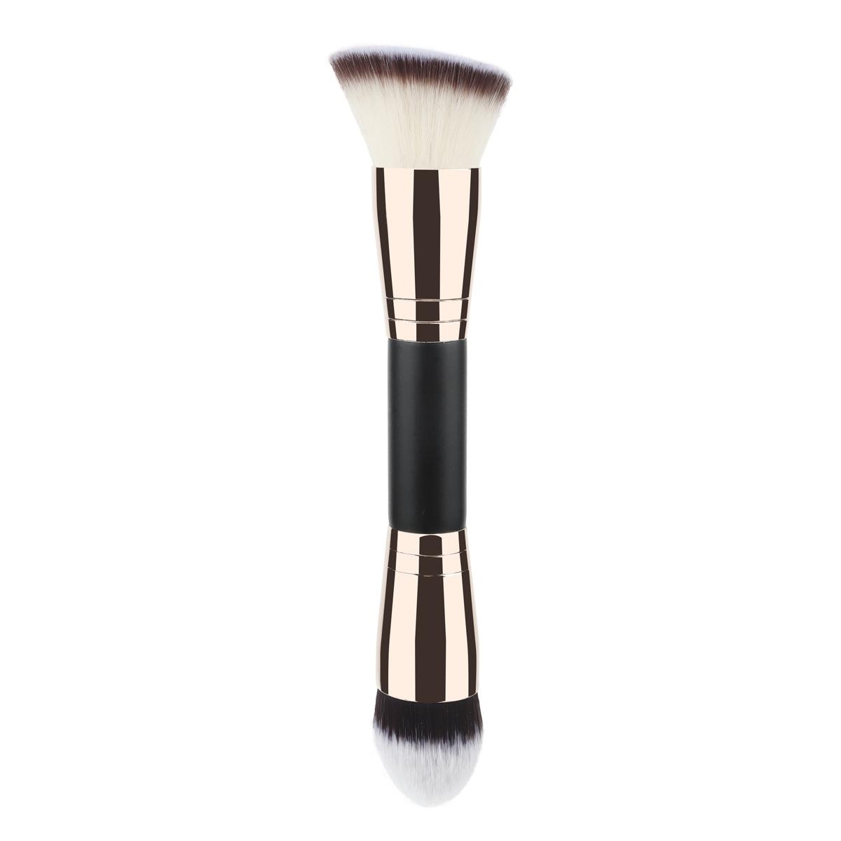 Single oblique head foundation brush, round head blush brush, multi-functional dual-purpose brush, double-head makeup brush, high-gloss brush