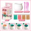 4-Color Ultra-Light Clay Succulent Pot DIY Handmade Modeling Clay Toy Set for Kids