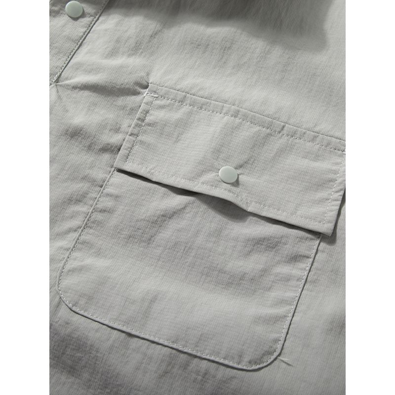 Japanese-Style Short-Sleeve Men's Summer New Lightweight Breathable Outdoor Functional Shirt with Texture, Loose Casual Shirt