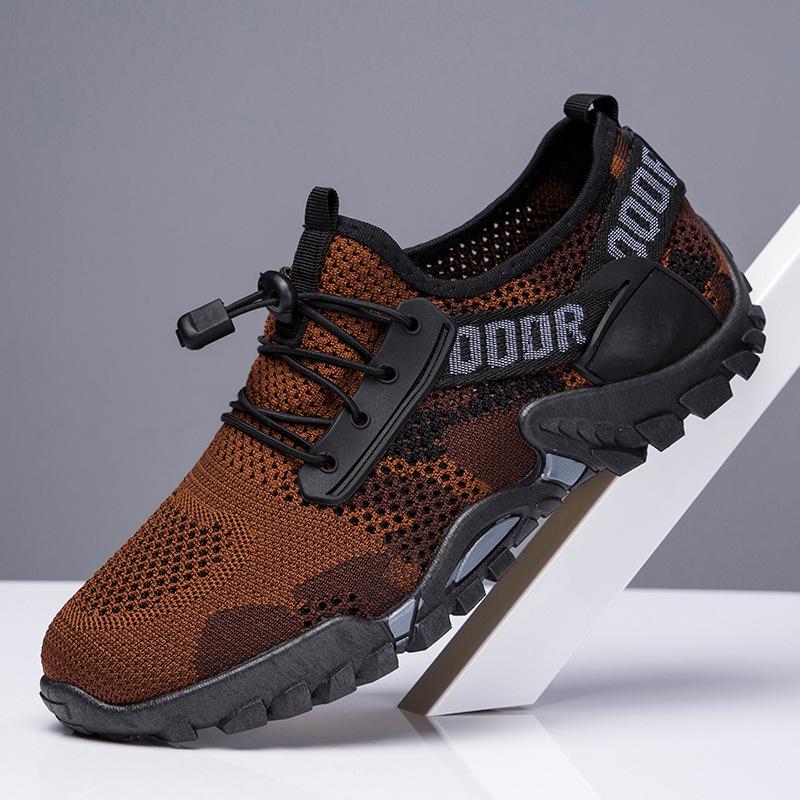 

Весна 2025 новая обувь мужская камуфляжная обувь летающая тканая дышащая обувь мужская 44 коричневый