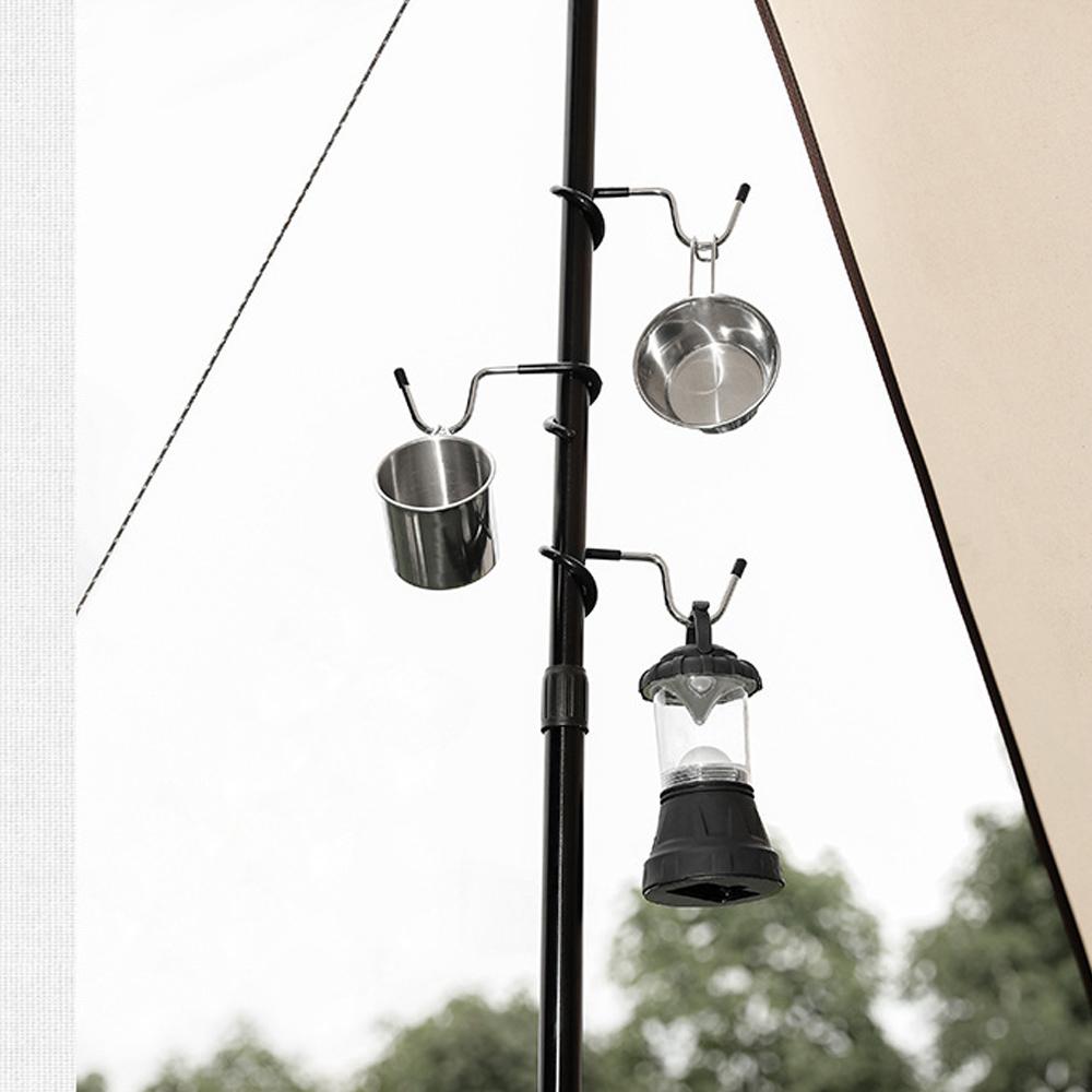 S-shaped Stainless Steel Storage Hook Outdoor Camping Light Pole Hook Camping S Anti-skid Hook Portable Multi-functional Hook