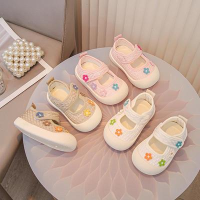 Lässige Canvas-Schuhe für Kleinkind-Mädchen mit süßen Blumen - Frühling/Herbst 2026