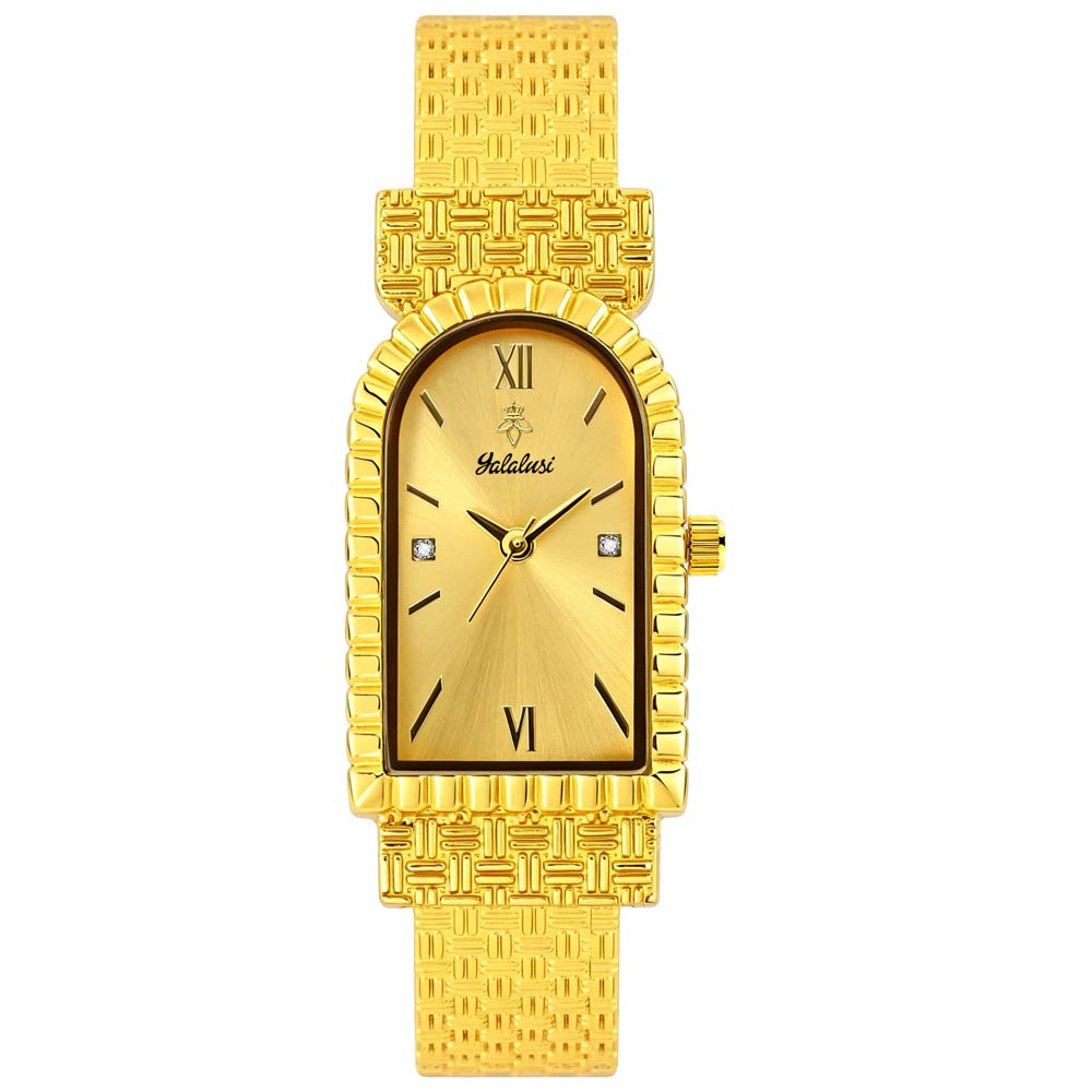 Yalalusi Bracelet Watch Vintage Women's Square Watch Classic Women's Wristwatch Diamond-Set Women's Watch IPG Vacuum Plating