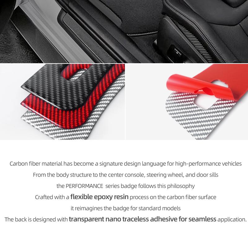 For Tesla 2019- Model 3 Highland Model Y Juniper Carbon Fiber Window Lift Panel Trim Sticker Car Interior Tuning Accessories
