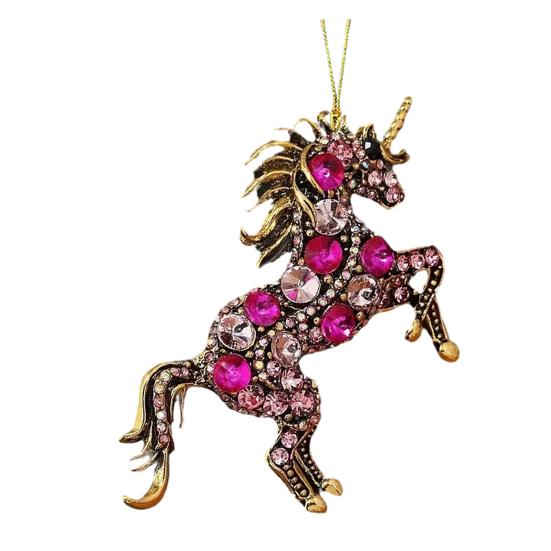 Horse Ornaments for Christmas Tree 2D Acrylic Sparkly Rhinestone Horse Hanging Ornament Gift for Women Girls Horse Lovers
