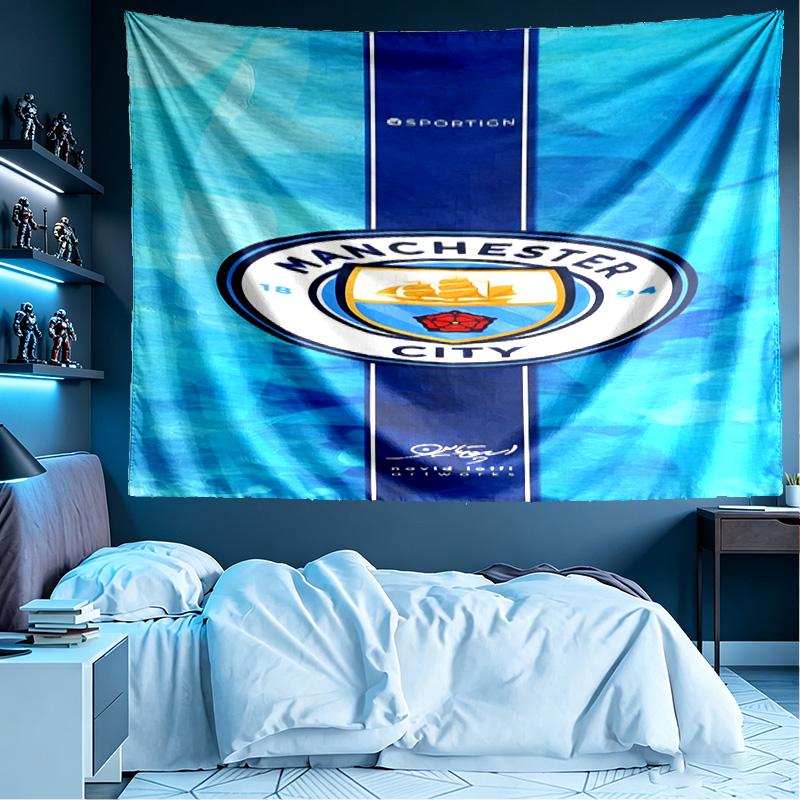 Football Team City FC Print Tapestry, Lightweight Wall Hanging, for Bedroom, Dorm, Living Room, Home Art Decor - Birthday Christmas Gift for Friends