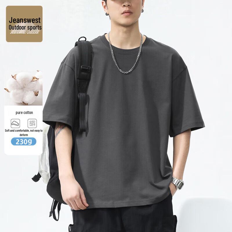 

Jeanswest Men s Heavyweight Pure Cotton Short-Sleeve T-Shirt XL