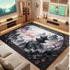 Mountain Landscape Theme Crystal Velvet Floor Rug Personalized Custom Name Text Warm Carpet Home Decoration