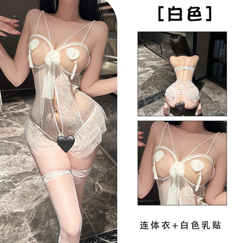 Sex underwear sexy free female one-piece open-file temptation bed passion pajamas perspective set