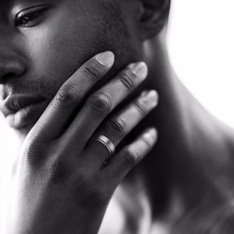 Vnox 8mm Drehbarer Basisring für Herren Schwarz Edelstahl Lässig Männlich Anel Stilvoll Punk Spinner Allianz Schmuck