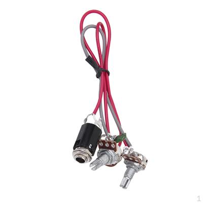 Kit Cablaggio Per 6.3mm A500K, K E Chitarre Con Due Potenziometri Split, Tappo Nero