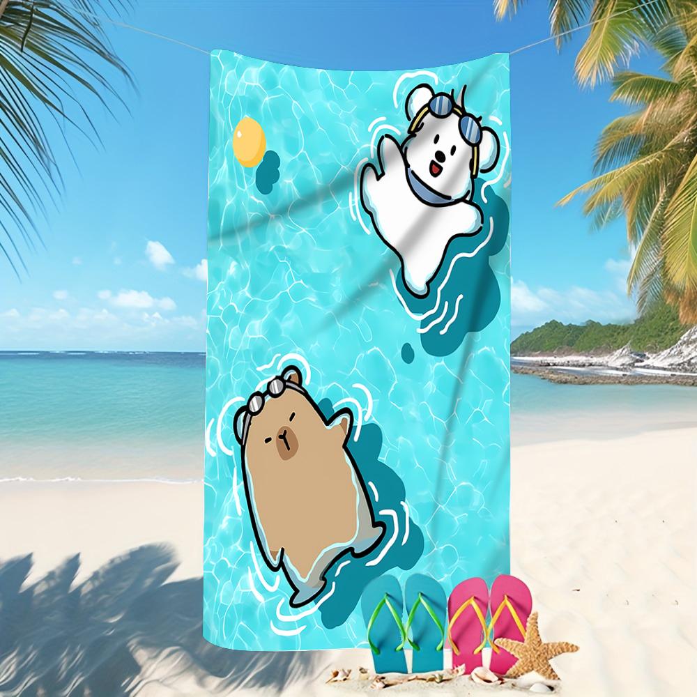 Capybara-Printed Beach Towels: Fun and Stylish for Your Beach Adventures! Sofa Cushion Cover, Room Home Decorationortable