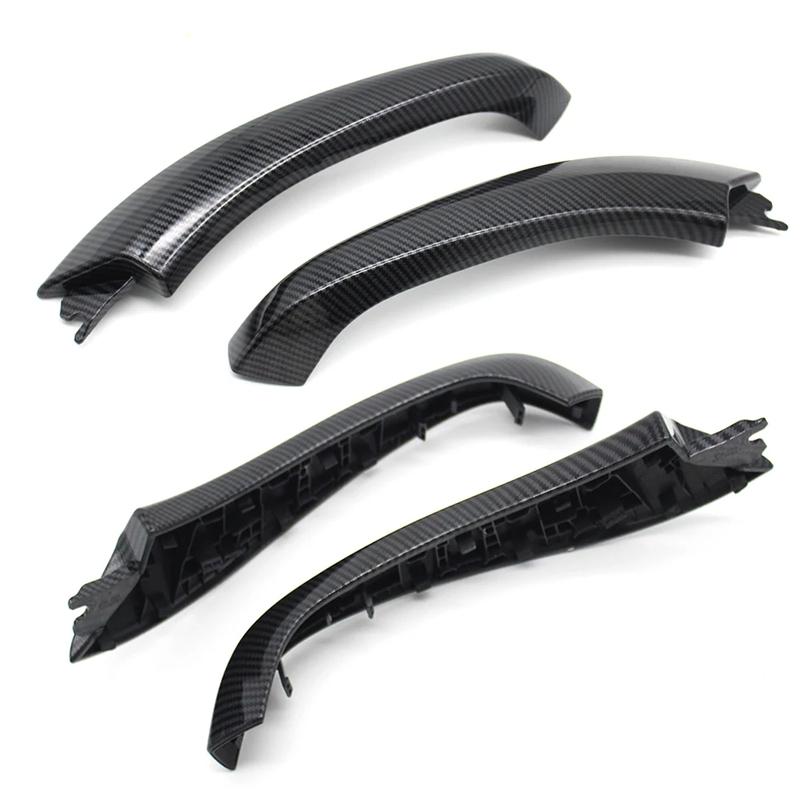 Car Interior Carbon Fiber Left Right Door Pull Handle Outer Cover Replacement For BMW X3 X4 G01 G02 F97 F98 2018-